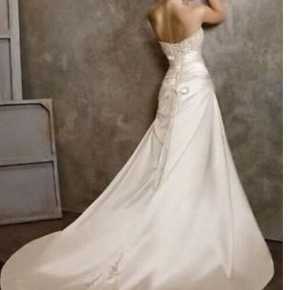 2015 Sexy White/ivory Wedding Dress Custom Made..